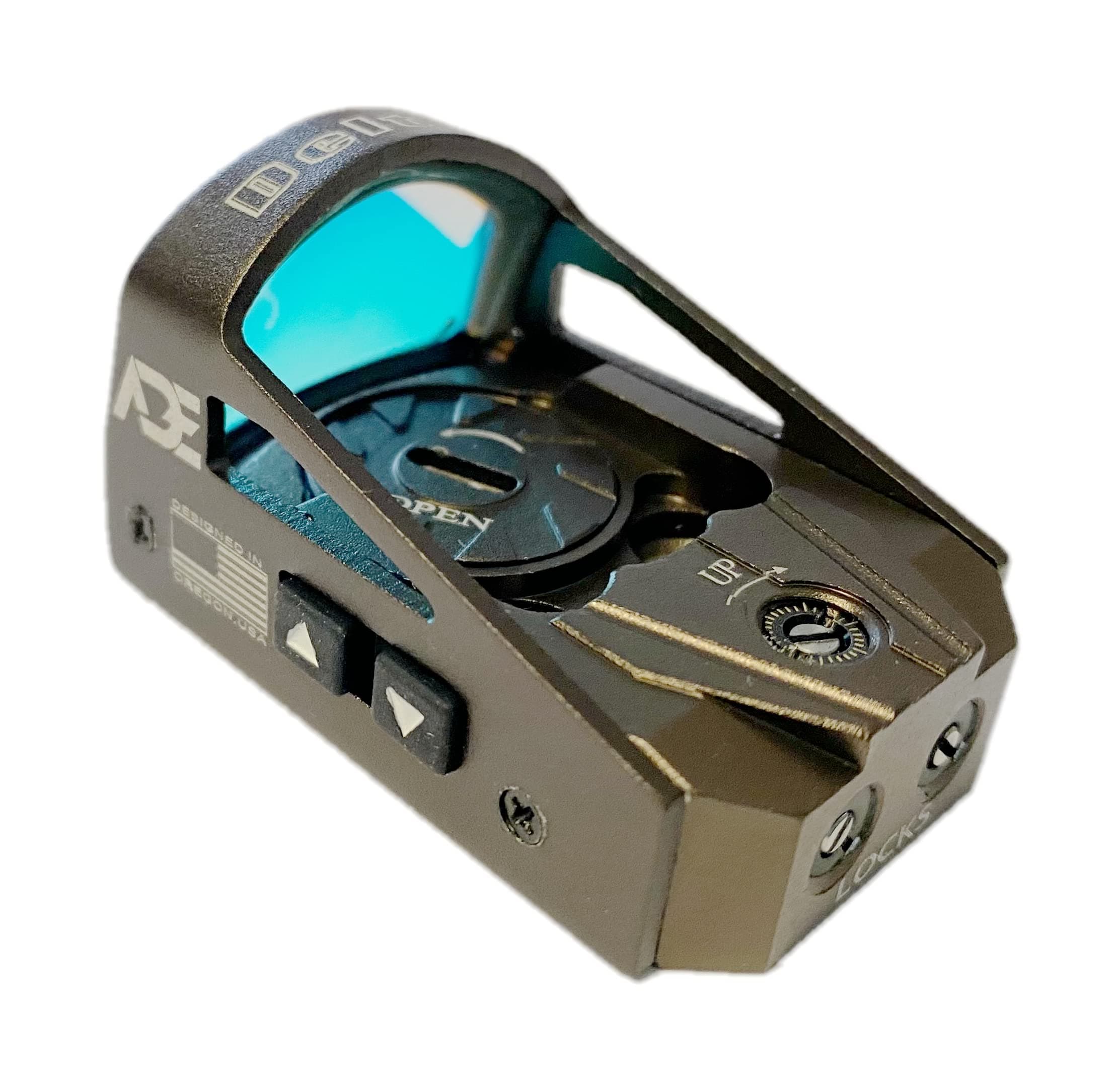 ADE Advanced Optics RD3-012 Delta Red Dot – Mini Reflex Sight for Handgun – Compatible with Optics Ready Pistols, Picatinny Base, and Dovetail Mount Plates for Versatile Use – FDE/TAN Body Color