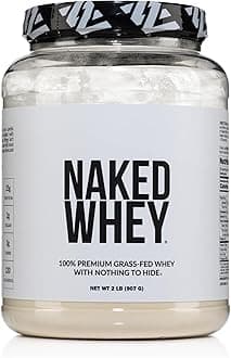 Whey 2LB 100% Grass Fed Whey Protein Powder - Only 1 Ingredient, Unflavored Whey Protein, NSF Certified, Undenatured, Gluten Free, Soy Free, No GMOs, No Preservatives