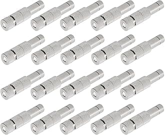 20pcs Brass Mister Nozzles, 6mm Misting Nozzles for Outdoor Cooling System, Landscaping, Air Humidification, Greenhouse Irrigation (with Filter, 0.039"/1mm Orifice)