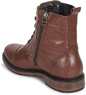Allen Cooper Crumbled Leather Boots For Men