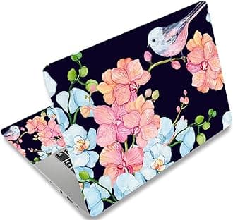 Bird & Nice Flower 12.1 13 13.3 14 15 15.4 15.6 Inches Personalized Laptop Skin Sticker Decal Universal Netbook Skin Sticker Reusable Notebook PC Art Decal Protector Cover by AORTDES
