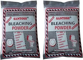 Santosh Powerful Bleaching Powder 1KG For Household & Kitchen Cleaning|Disinfectant to Kill Fungus,Germs,Bacteria |Floor Cleaner| |Toilet Cleaner| |Overhead Tank Cleaner| - Pack of 2