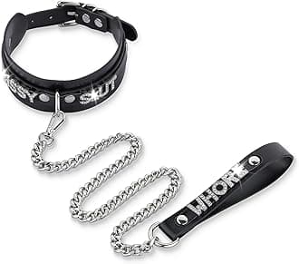 Women's Black Leather Choker Necklace with Rhinestone Letters, Adjustable Punk Gothic Custom Name D-ring Collar Jewelry For Women