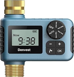 Hose Timer with Brass Inlet & Outlet, Water Timer for Garden Hose Faucet, Sprinkler Timers Outdoor, Irrigation Timers with Rain Delay/Manual for Garden/Outdoor Hose, Yard, Lawns, 1 Outlet