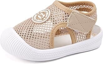 Baby Boy Girl Closed Toe Summer Sandals Lightweight Shoes Infant Non-Slip First Walking Sneakers 6 9 12 18 24 Months