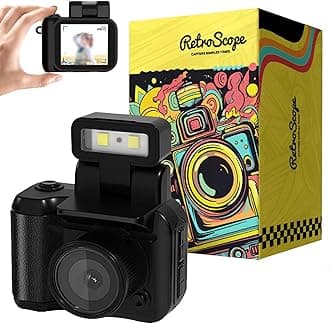 Retroscope Mini Camera - Instant Printing, HD Photo & Video Recording, Timed Photo, Loop Recording, MP3 - Black