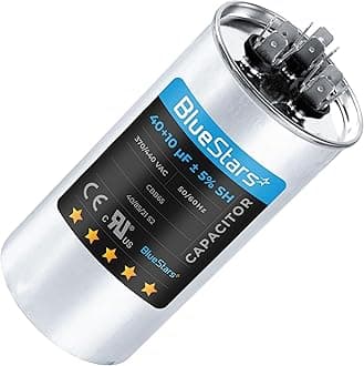 40+10 uf 370-440VAC ±5% Volts Round Run Start Capacitor Electric Replacement Part by BlueStars - Exact Fit for HVAC, Air Conditioners, Heat Pumps