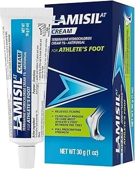 Lamisil Athlete's Foot Cream, 1 Week Treatment, Prescription Strength Terbinafine Hydrochloride, Fast Symptom Relief, Cures Most Athlete's Foot, 30 g (1 oz) - 1 pk