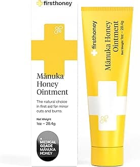 First Honey Wound Healing Ointment [ 1oz - 28.4g ] | 100% Active Leptospermum | Fast Relief & Skin Repair | Manuka Honey from New Zealand | Antibiotic Free Burn Care, Scar Gel, Dressing Aid