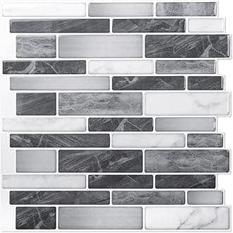 10-Sheet Self-Adhesive Tile Backsplash for Kitchen, Vinyl Decorative Marble Tiles, 30 * 30cm