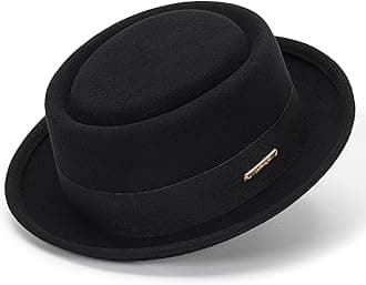 MawjomPokie-Pie Bowler Derby Wool Roll-Brim Hat - Classic Trilby Fedora Hat for Men Women Size:M