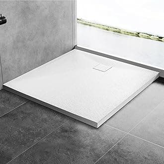 Shower Trays, 900 x 900mm SMC Slip-Resistance Shower Tray with Shower Waste. Stylish Walk in Base for Shower Enclosure, White