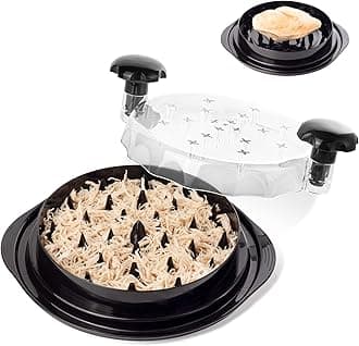 Chicken Shredder, Chicken Breast Shredding Tool Twist with Transparent Cover, Meat Shredder, Ergonomic Handle, Easy Cleaning, Anti-slip, Heat Resistant, BPA Free