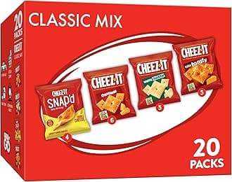 Cheez-It Cheese Crackers, Baked Snack Crackers, Lunch Snacks, Grab n' Go, Variety Pack, 19.1oz Box (20 Packs)