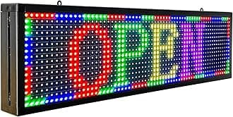 P10 26x8 inch Outdoor LED Digital Signs Display WiFi Control With High Brightness Scrolling LED Sign Programmable for Store Business Board
