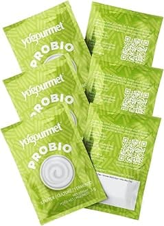Yogurt Starter With Probiotics (6 Sachets = 6 Quarts of Yogur) - Make Yogurt at Home - Starter Culture - All Natural, Gluten Free, Kosher, Halal - 3 g Sachets