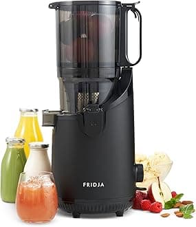 – Fridja f2500 Self-Feeding Juicer Machine - Premium Whole Fruit Masticating Slow Juicer - 135mm Feeding Chute, 250W - Cold Press Juice & Nut Milk Extraction - Full-Size - Matte Black [Energy Class A++]