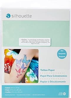 Silhouette America MEDIA-TATTOO Temp Tattoo Paper, 8.5x11 Inches, Basic