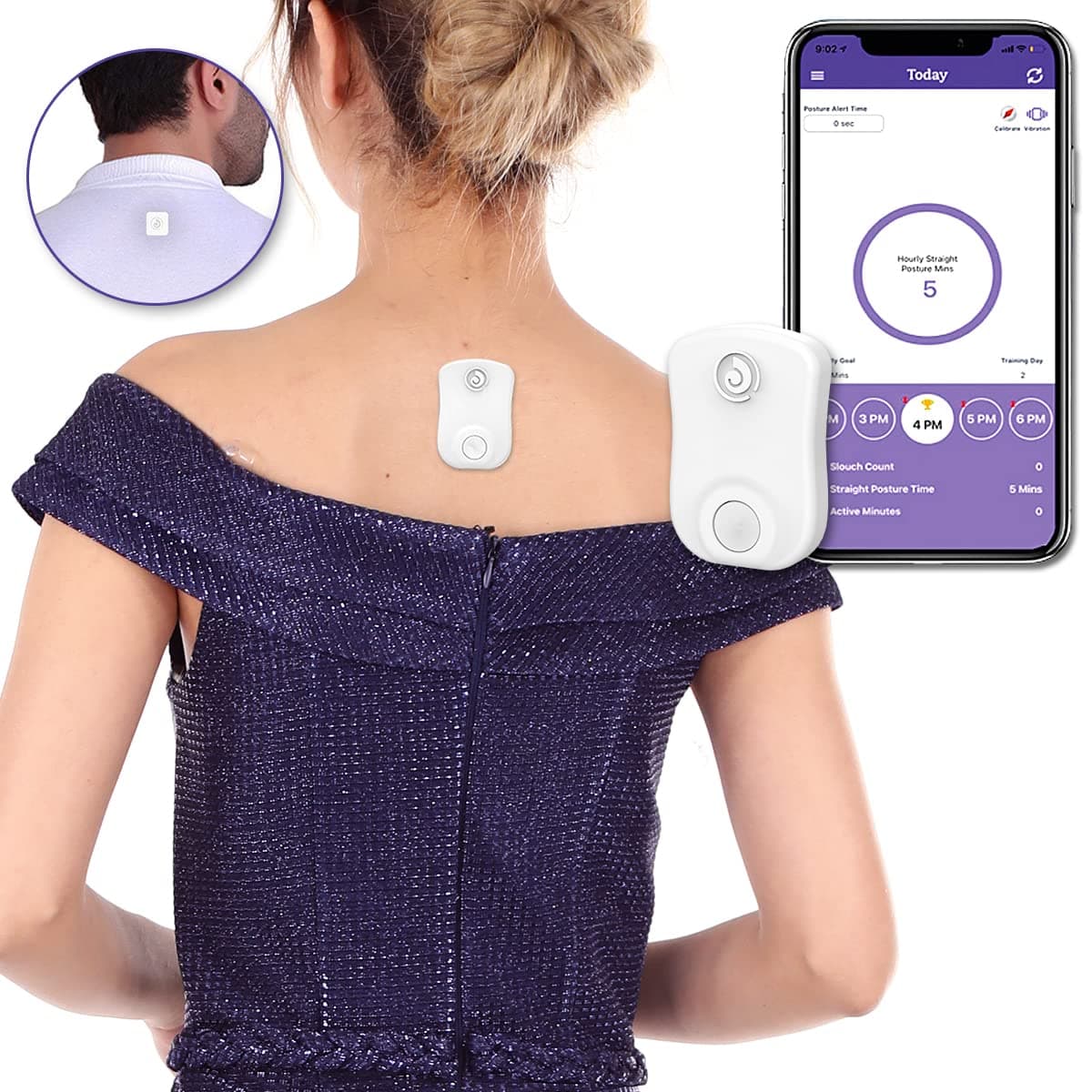 Strack Smart Posture Corrector, Upper Back Trainer for Women and Men, Neck and Back Pain Support Device with App for Posture Tracking and Management, Non toxic,Compatible with IOS and Android