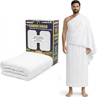 Modefa Islamic Men's Ihram for Umrah Men - Hajj Umrah Essentials - Ehram Ahra...