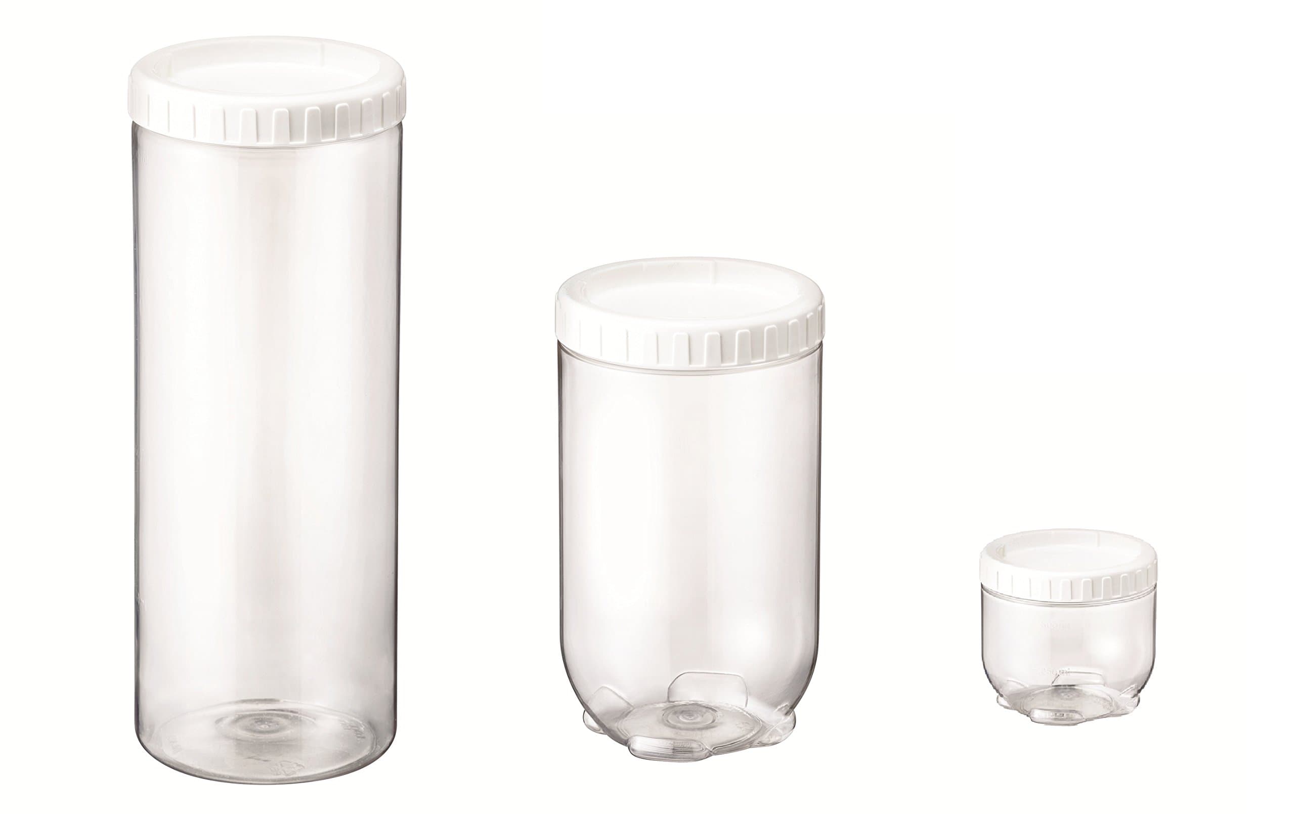 Lock&Lock Interlock Wide Base Container Set, 3-Pieces, Transparent (INL401 + INL402 + INL403)
