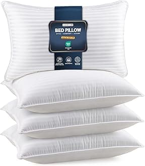 Bed Pillows Queen Size Set of 4 (White), Down Alternative Pillows for Sleeping, Cooling Hotel Quality Pillow Set for Back, Stomach or Side Sleepers