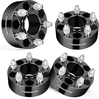 EVIL ENERGY 5x4.5 Wheel Spacers 2 inch Compatible with Ford Mustang 2015-2024, 5x114.3 mm Hubcentric with Lip 5 Lugs 70.5 mm Hub Bore M14x1.5 Studs Black