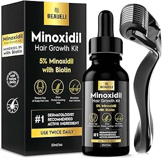 Minoxidil Beard Growth Kit For Men and Women, Hair Loss and Hair Regrowth Treatments, Minoxidil 5%, Black