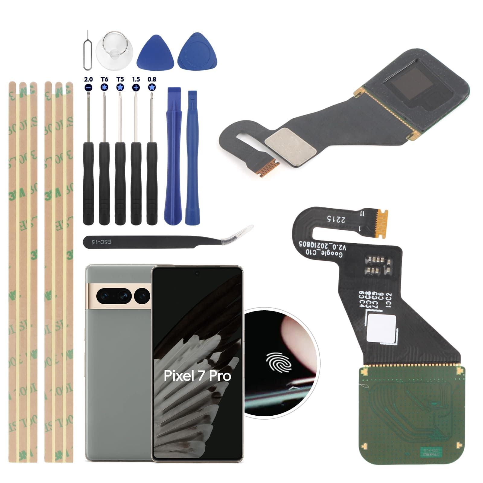 for Google Pixel 7 Pro Fingerprint Sensor Flex Cable Replacement for Pixel 7 Pro Home Buttons Fingerprint Flex Cable Accessories Part