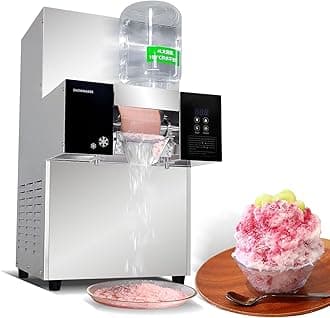 Kolice Commercial 440lbs/day Fully Automatic Snowflake Ice Machine, Snow Cone Maker, Ice Shaving Machine, Air Cooling, Quality Compressor