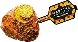 Martin's Chocolatier 3 Nets of Belgian Milk Chocolate Coins, Handcrafted Chocolate Gift Set
