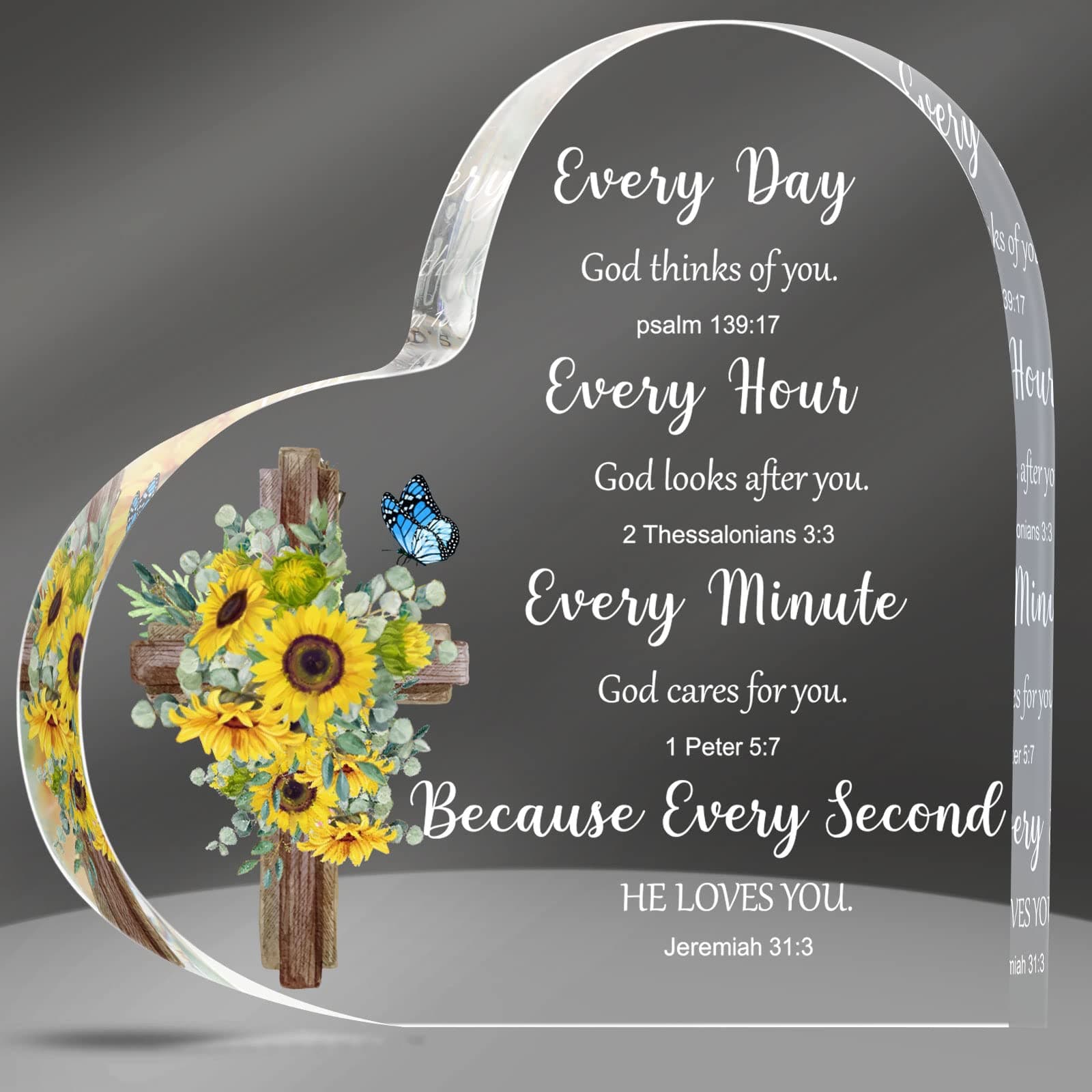 Acrylic Scripture Table Decoration.(Cute Sunflower)