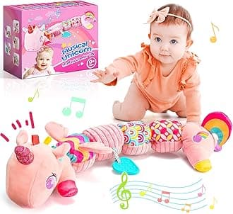 Soft Unicorn Toys for Girls - Tummy Time Montessori Gifts 0-12 Months