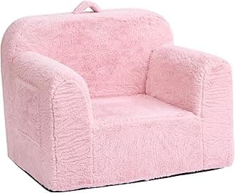Tiita Kids Sofa, Childrens Couch with Carry Handle, Portable Kids Foam Sofa Couch, Lightweight Kids Chair for Playroom, Dorm Room, Small Space, Pink