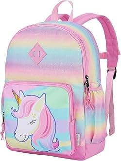 Girls' Backpack, Children's Backpack, Kindergarten Backpack, Elementary School Backpack with Chest Strap, Lightweight Girl Gift 2-8 Years Travel/Camping Backpack