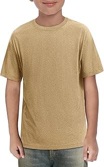 Haloumoning Boys Short Sleeve Shirts Kids Summer Crewneck T-Shirts Casual Tops Tees 5-14 Years