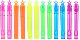 Henbrandt 12 x Neon Star Party Bubble Tubes with Wand Children's 4ml Bubbles Loot Bag Fillers Summer Games for Boys and Girls Kids Party Bags