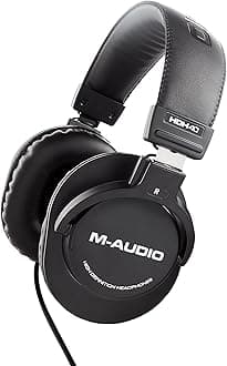 M-AUDIO HDH40 - Over Ear Studio Headphones with Closed Back Design, Flexible Headband and 2.7m Cable for Studio Monitoring, Podcasting and Recording