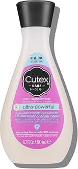 Cutex Gel Nail Polish Remover, Ultra-Powerful & Removes Glitter and Dark Colored Paints, Paraben Free, 6.76 Fl Oz