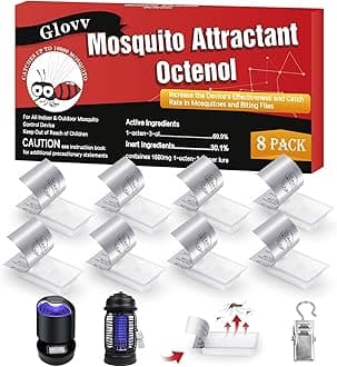 8 Lures Mosquito Attractant Bait Refill, Octenol Mosquito Lure Biting Cartridge for Bug Zapper & Fly Traps, Compatible with All Flying Insect Mosquitoes Trap