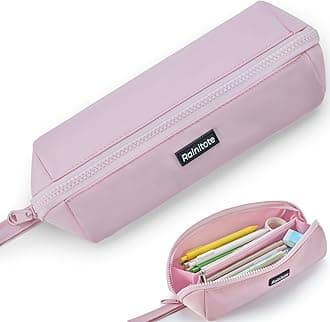Ralnitote Large Pencil Case with 180° Open Design, Big Capacity Pen Bag for Girls & Boys, Aesthetic & Cute Pencil Pouch for School, Office, Makeup & Tech Accessories-Pink