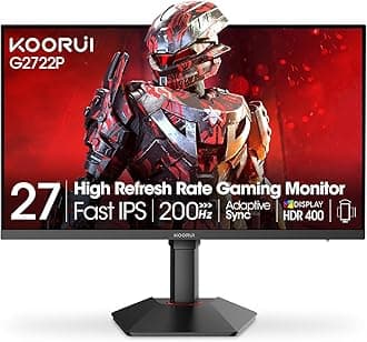 27 Inch 1440p Gaming Monitor 200Hz, 1ms, Fast IPS Screen, HDR400, 95% DCI-P3 Color Gamut, Height/Pivot/Tilt Adjustability, Adaptive Sync Technology, HDMI & DP Ports, 2K Monitor, Black, G2722P