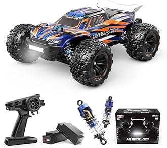 H16DR 1:16 Scale Ready to Run Fast Remote Control Car, High Speed Jump RC Monster Truck, Off Road RC Cars, 4WD All Terrain RTR RC Truck with 2 LiPo Batteries for Boys and Adults
