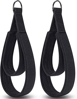 Pilates Straps - Double Loop D-Ring Straps for Reformer, Padded, Home Gym Workout
