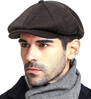 Fashion Men’s Classic Newsboy Gatsby Hat Blend Wool Vintage Flat Ivy Cabbie Cap Boyfriend Gifts(Medium/Large/X-Large)