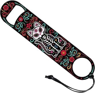 GLOBLELAND Cat Skeleton Bottle Opener Day Of the Death Beer Bottle Opener 7x1...
