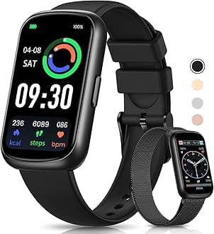 Fitness Tracker, 1.47" Fitness Watches for Women/Men with 20+ Sport Modes, Smart Watches for Women with Heart Rate/SpO2/Sleep Monitor, Activity Tracker & Smart Watch for Android/iOS Phones (2 Bands)