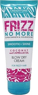 Frizz No More Smooth & Shine Blow Dry Cream (100ml) - Conditioning Formula which Reduces Frizz Leaving Hair Silky Soft & Smooth & Adds Glossy Shine. Colour Kind Formula, Clear White