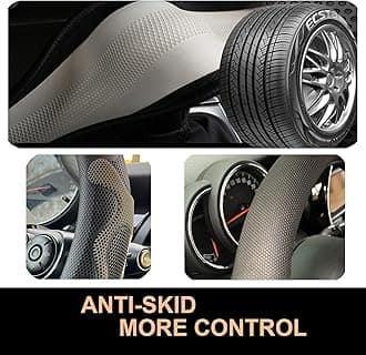 PINCTROT Comfy Grip Steering Wheel Cover, Anti-Slip Design, Universal 14.5-15 Inch(Silicone Gray)