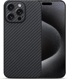 Ultra Thin Aramid Carbon Fiber Case for Apple iPhone 15 pro, Camera Full Cover Protection Black
